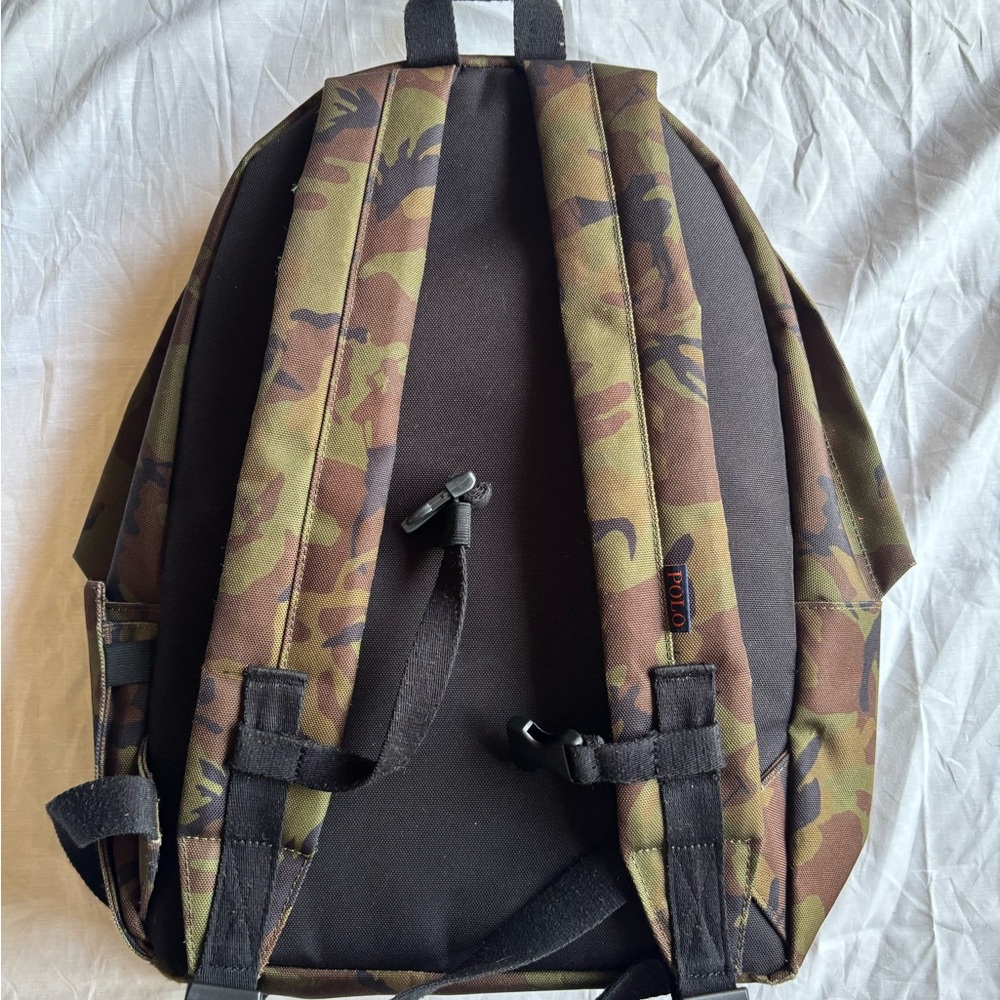 Polo by Ralph Lauren Camouflage Backpack with Orange Logo - Picture 2 of 9